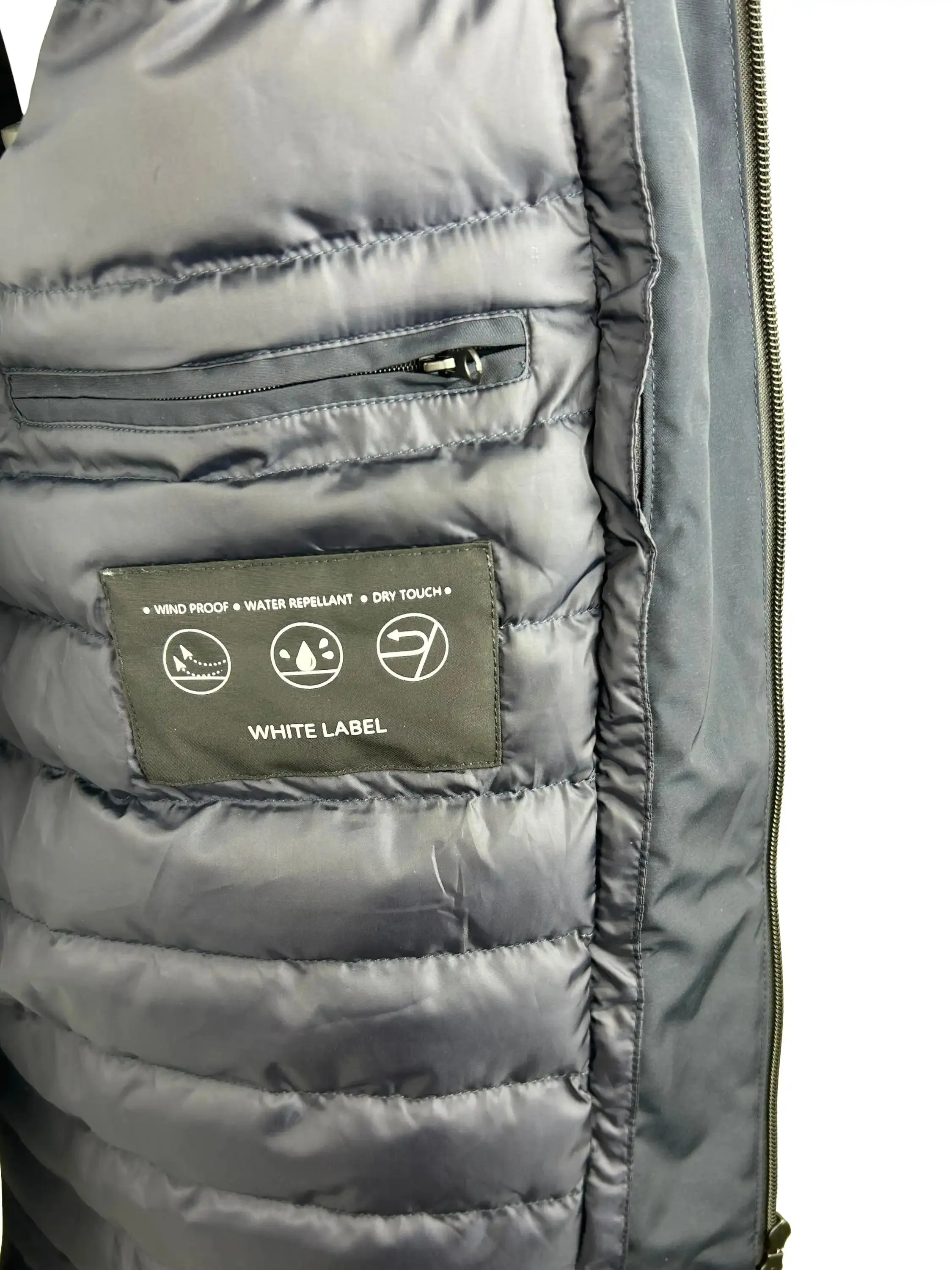 White Label Mens Hayes Water Repellant Overcoat Navy
