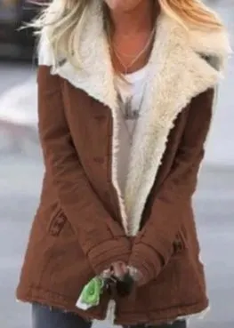 Women Warm Faux Fur Fleece Coat Jacket Lamb Wool Thickened Clothing