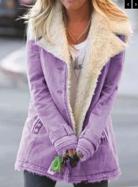 Women Warm Faux Fur Fleece Coat Jacket Lamb Wool Thickened Clothing