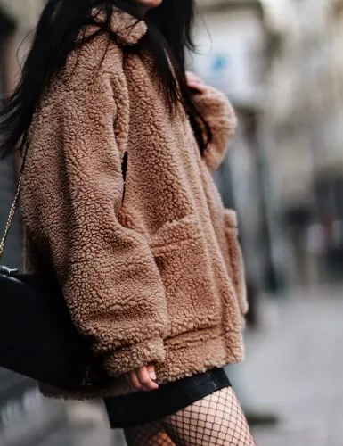 Women's Fleece Fuzzy Faux Shearling Zipper Coat