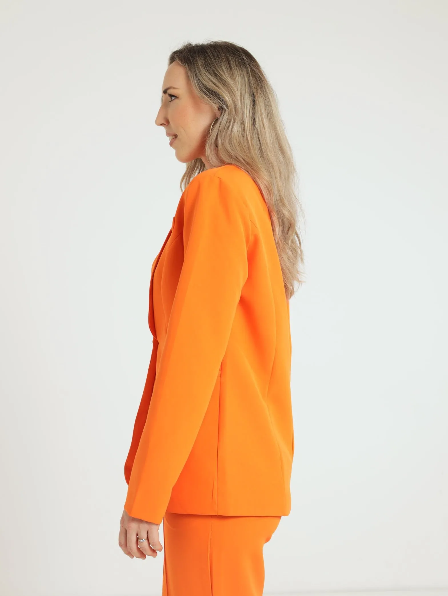 Wrap Belted Blazer - Orange