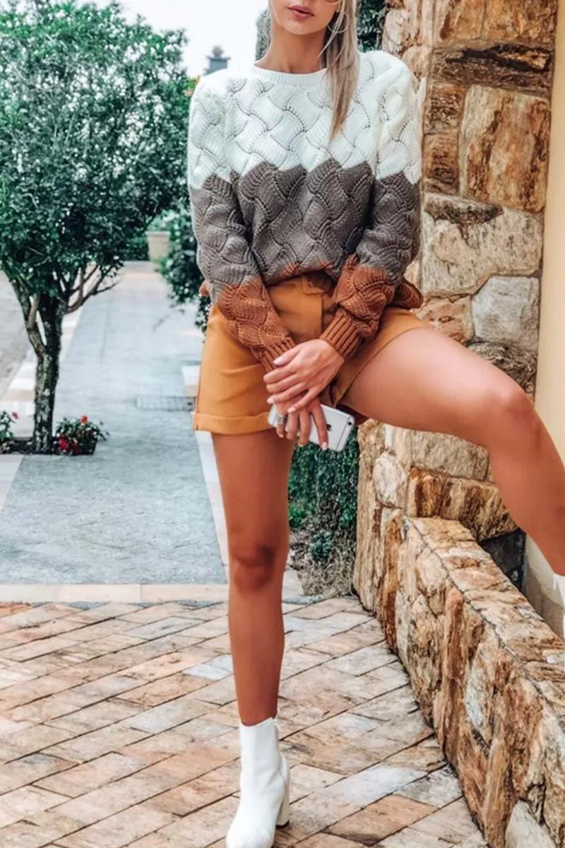 Xieyinshe Xieyinshe O Neck Knit Sweaters