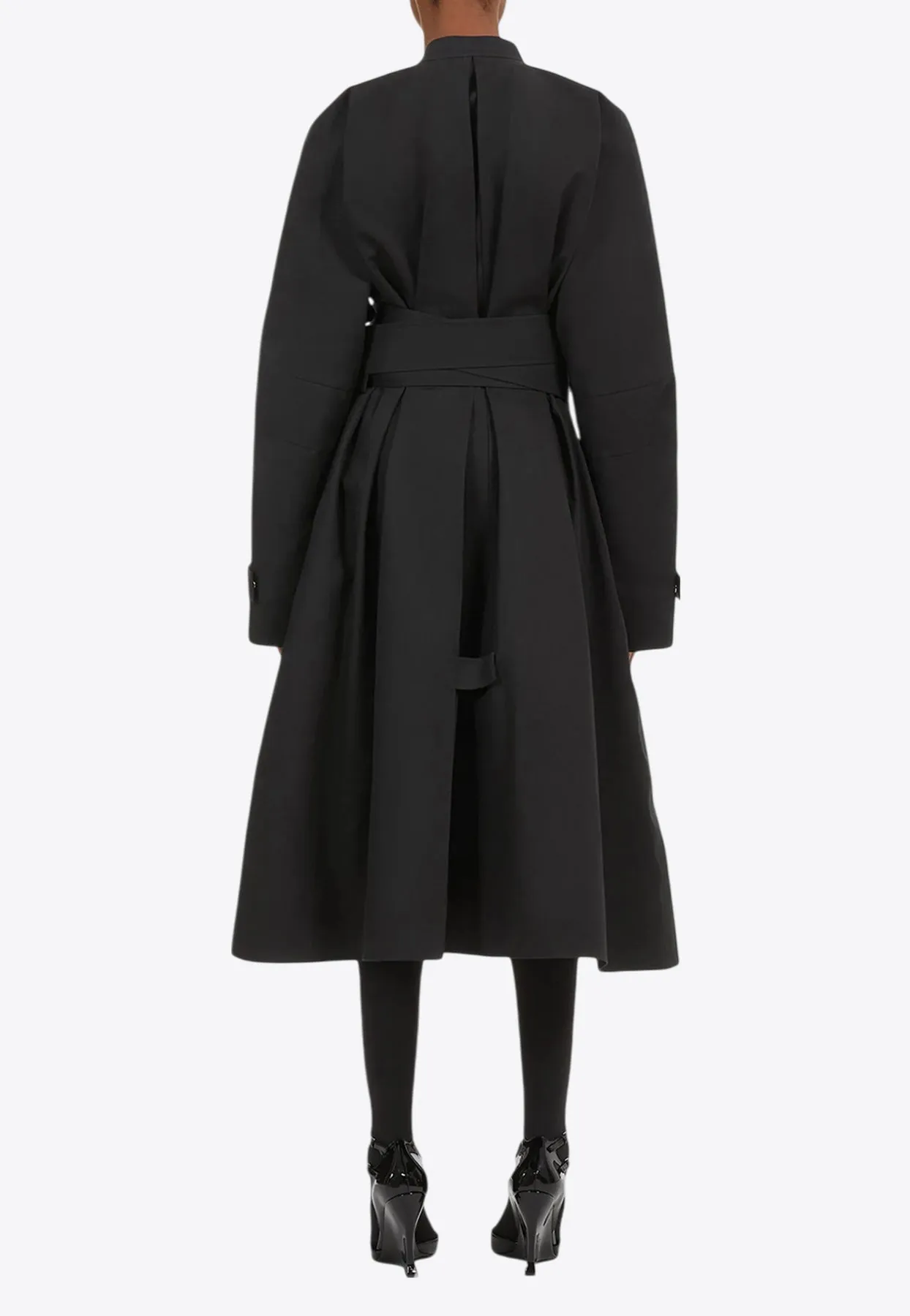 Zipped Belted Trench Coat