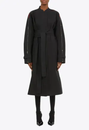 Zipped Belted Trench Coat