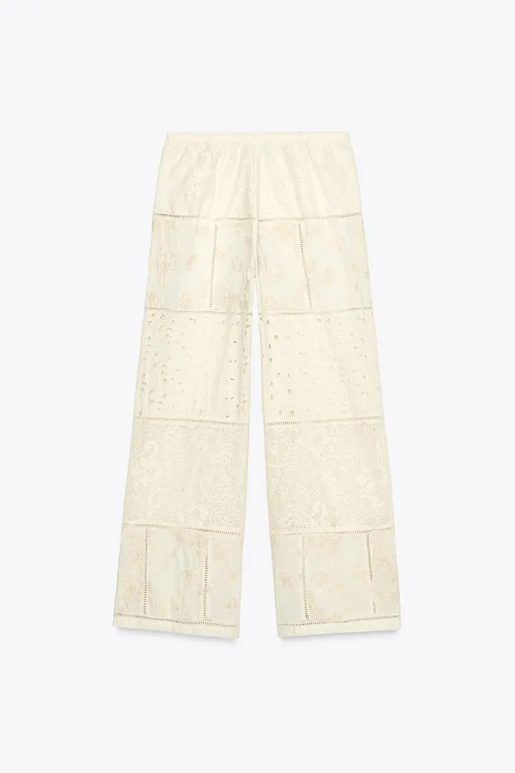 ZW Collection Patchwork Embroidered Trousers