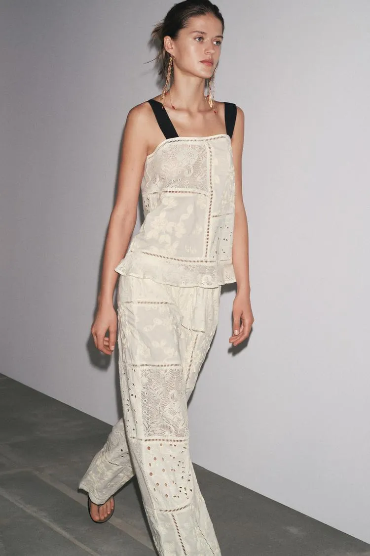 ZW Collection Patchwork Embroidered Trousers