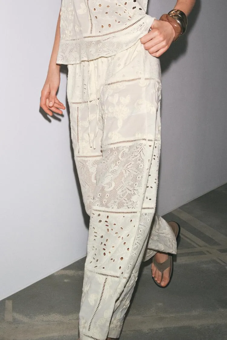 ZW Collection Patchwork Embroidered Trousers